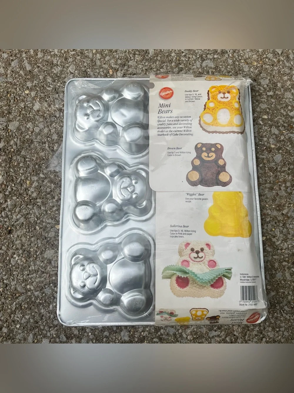 Vintage Wilton Mini Bears Cake Pan 1991 Aluminum 6-Mold w/ Insert